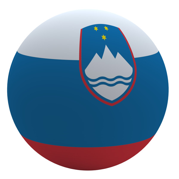 斯洛文尼亚国旗上的球孤立在白色