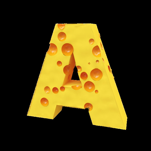 C4D奶酪质感英文字母A