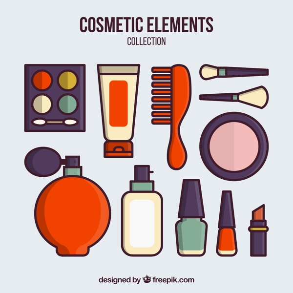 化妆品扁平元素素材