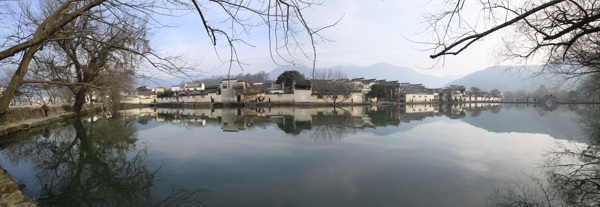 自拍的高清宏村民居风景全景图片