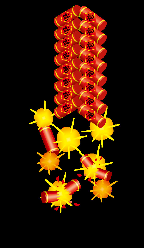 春节放鞭炮PNG免扣素材