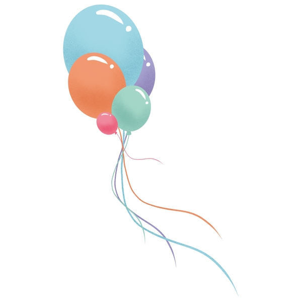 彩色节日气球卡通透明素材