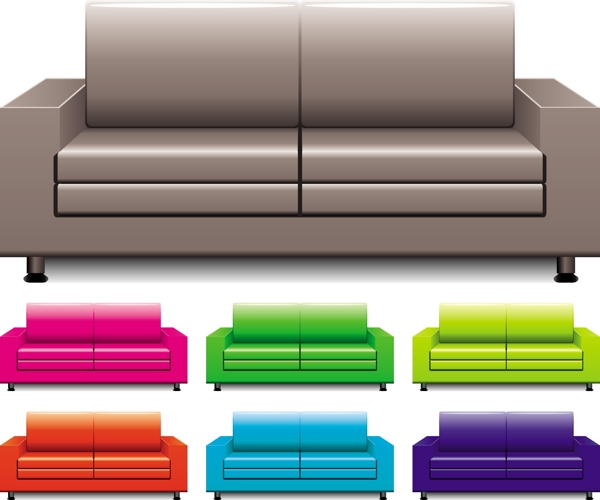 各种颜色的双人沙发