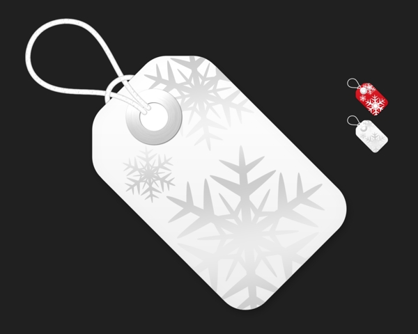 红色和白色圣诞标签PSD模板