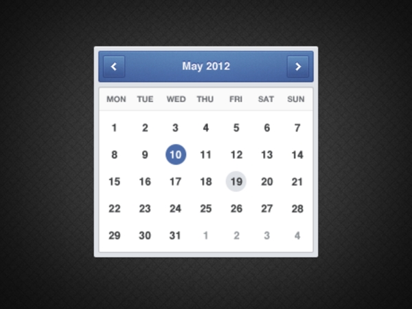 蓝色迷你网页手机日历素材设计