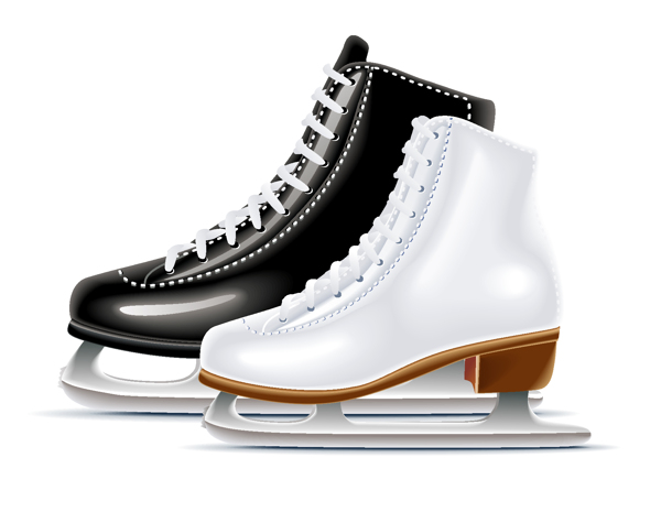 卡通光泽质感滑冰鞋元素