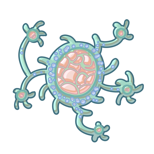 绿色细菌图案插画