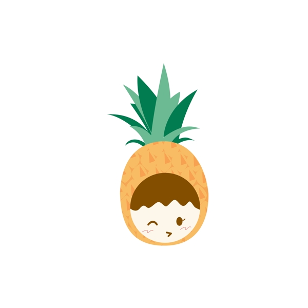 菠萝水果表情笑脸卡通可爱