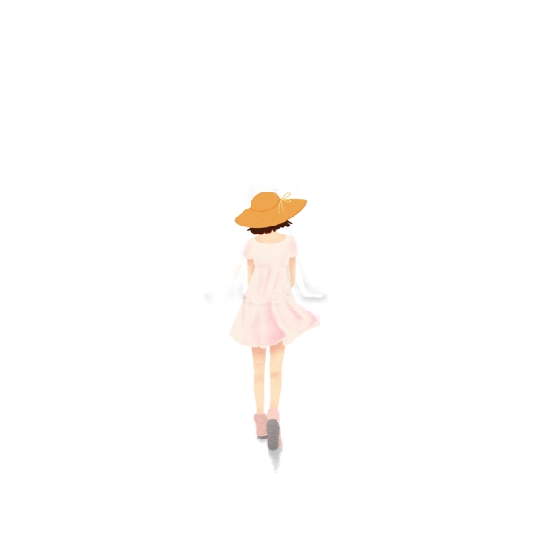 小清新带着草帽的少女设计