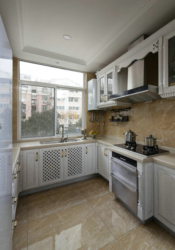 欧式简约风室内设计厨房灶台效果图