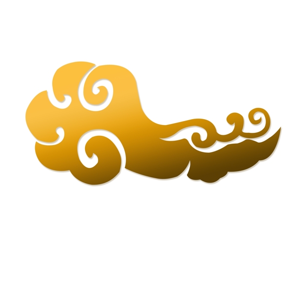 中国风传统微立体金色祥云古典花纹装饰图案