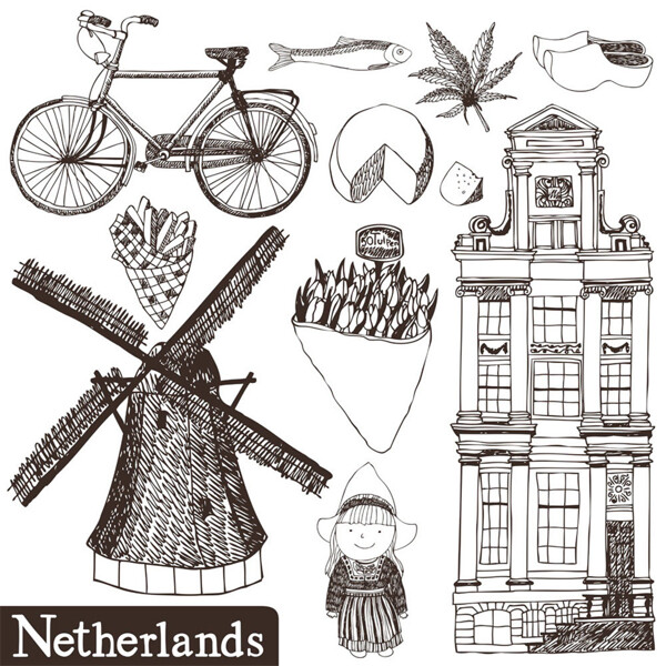 荷兰主题漫画图片