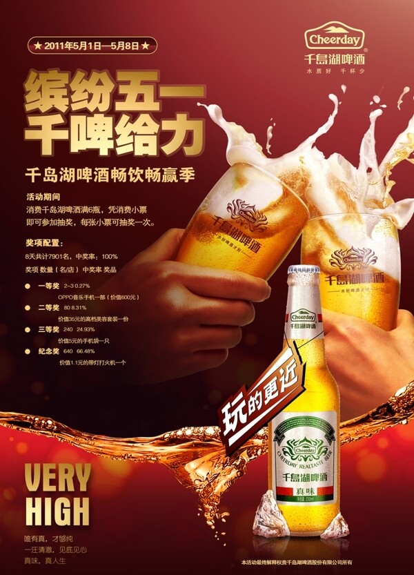 庆五一啤酒促销海报图片