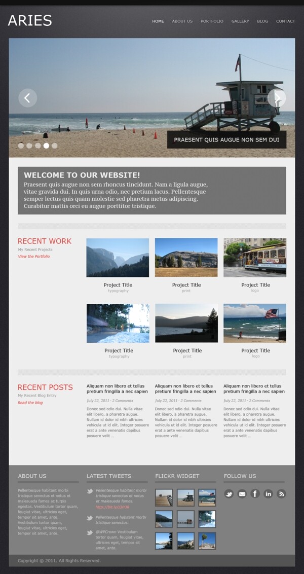 海边景点介绍网页模板