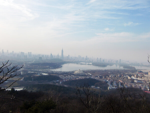 风景蓝天城市远景图片