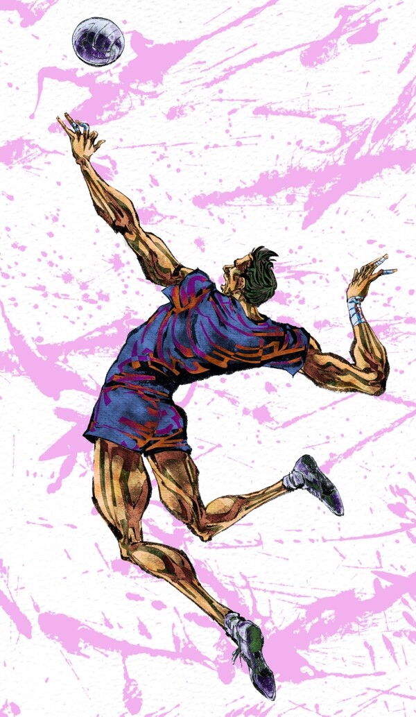 运动健身绘画人物分层素材PSD015