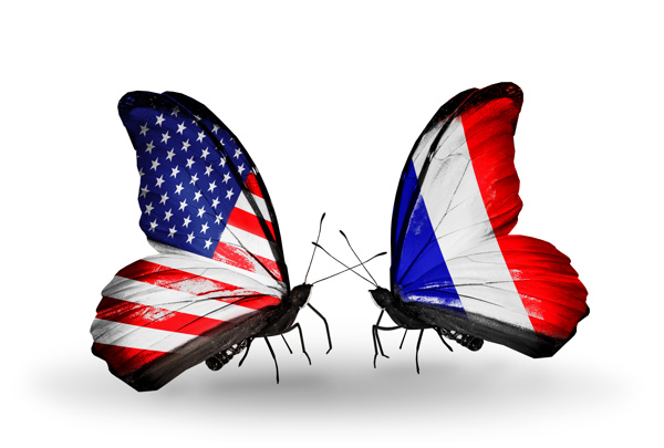 美国蝴蝶国旗与荷兰蝴蝶国旗