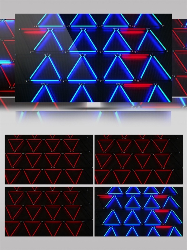 蓝色激光三角动态视频素材