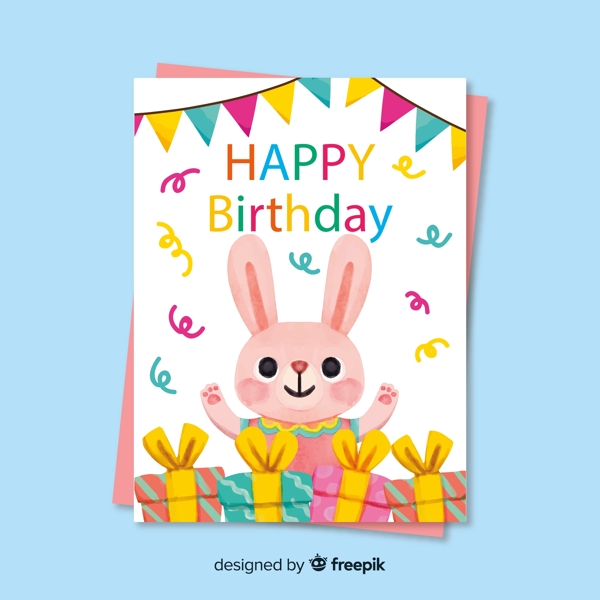 兔子生日派对传单图片