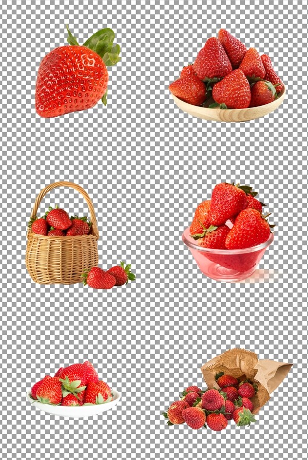 新鲜采摘草莓图片