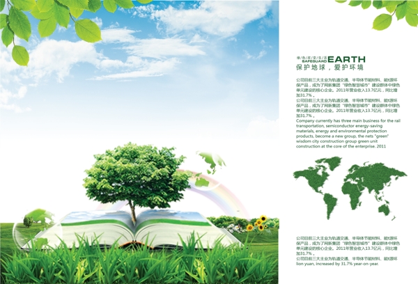 整套大气绿色环保画册