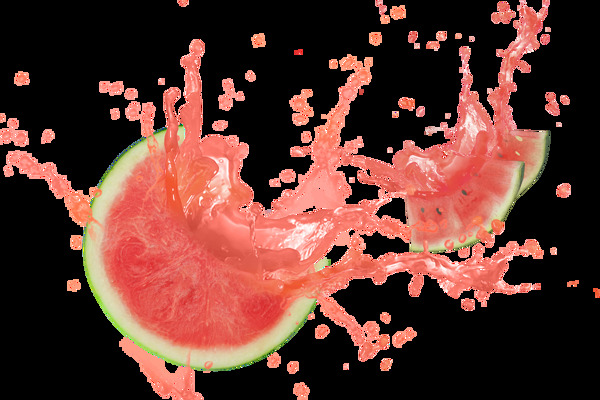 西瓜汁飞溅果汁水果夏季素材