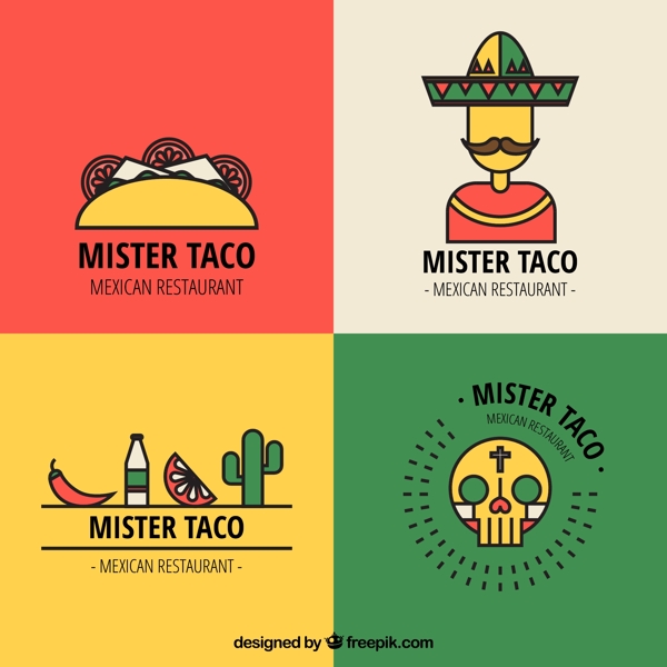 墨西哥餐厅标志与轮廓