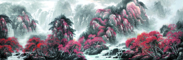 山溪枫正红图片