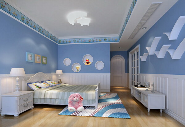 蓝色可爱卧室