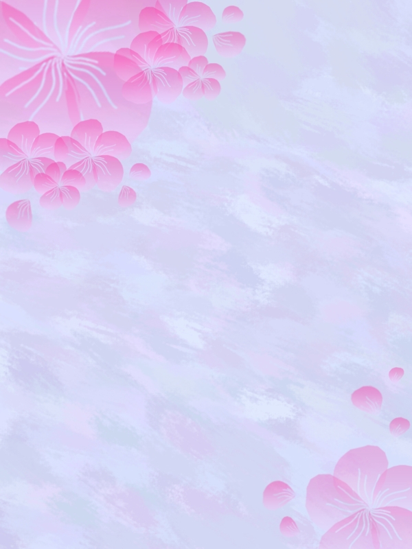 紫粉色小清新花朵七夕原创背景