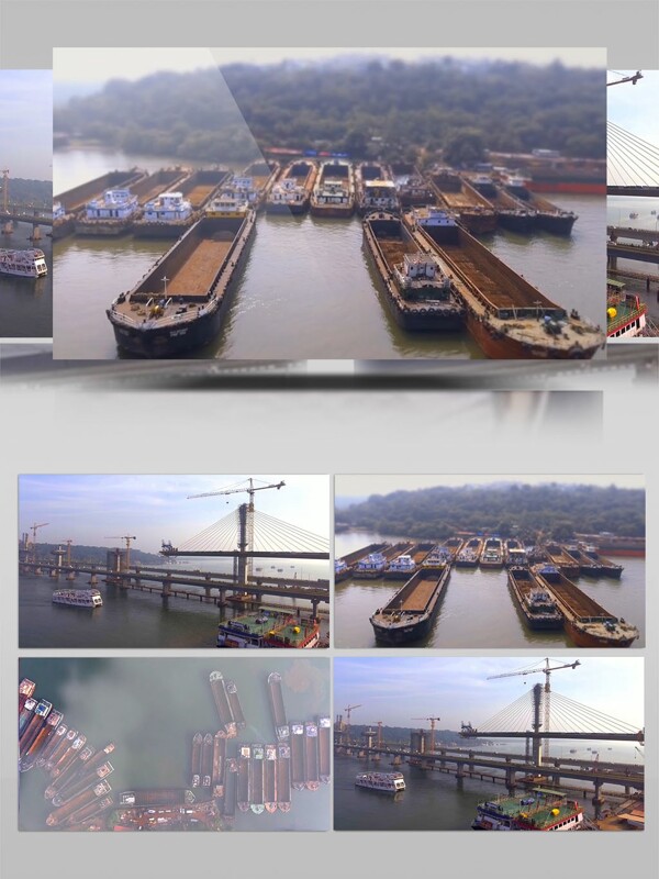 港口货船航拍视频素材
