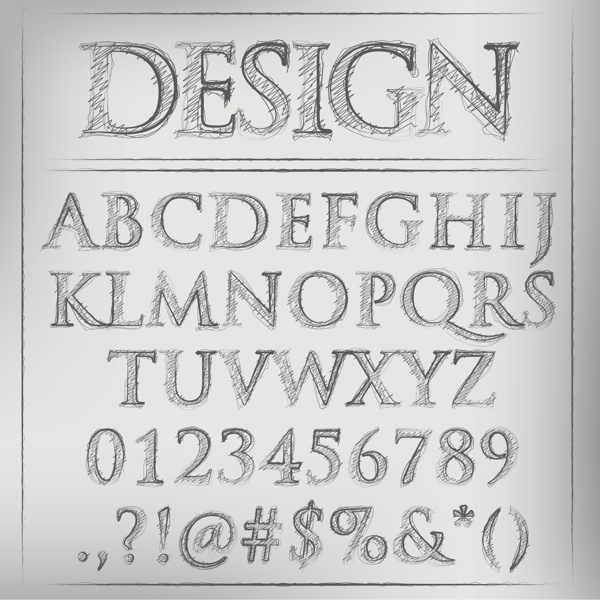 手绘字母数字设计