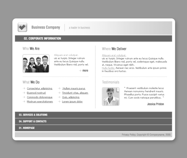 灰色商业网站模板