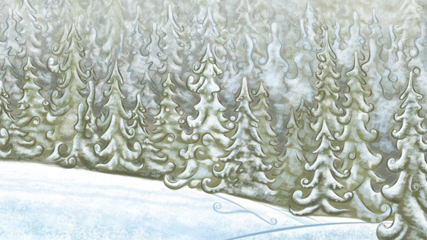 高清冬日森林雪风景图