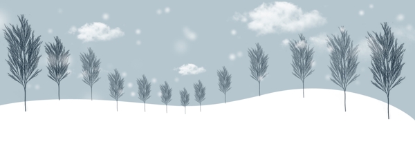 植物的冬季天空背景图
