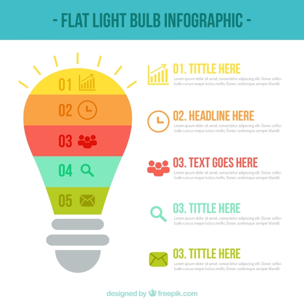 业务infografhic与平面设计的灯泡