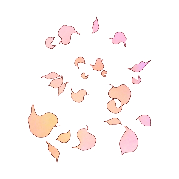 唯美的卡通粉色花瓣