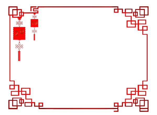 中国结装饰边框插画