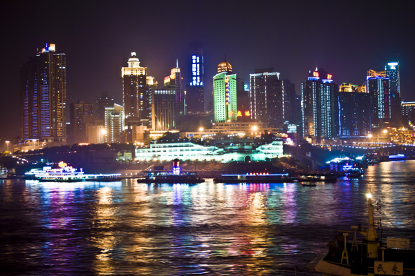 重庆夜景朝天门码头图片