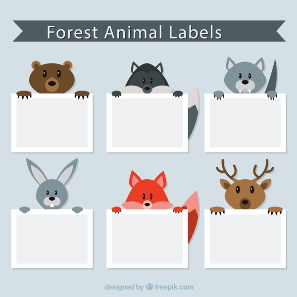 森林动物标签图片