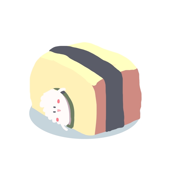 微笑的寿司可爱卡通png