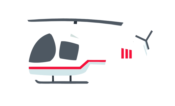 白色卡通直升机