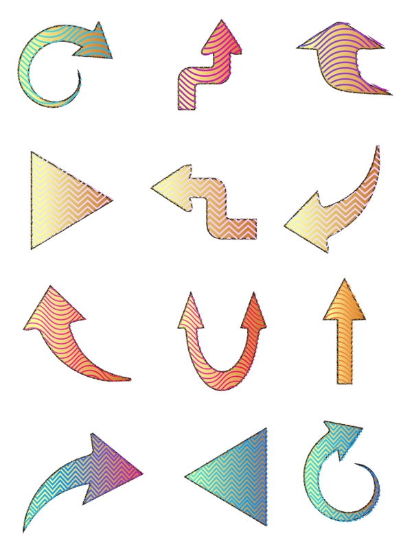 金色纹理箭头集合可商用