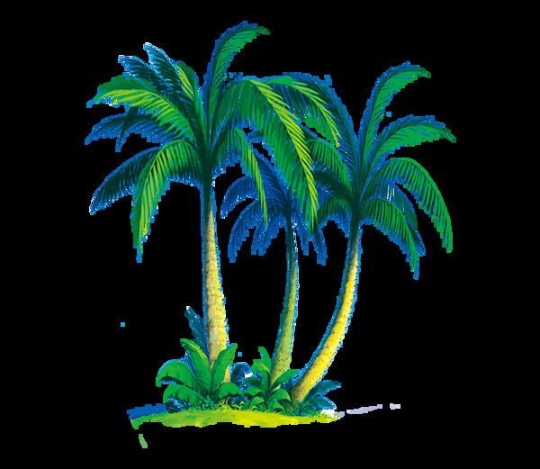 漫画椰子树植物png元素