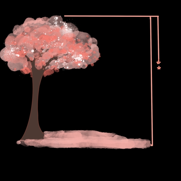 粉色的大树的边框