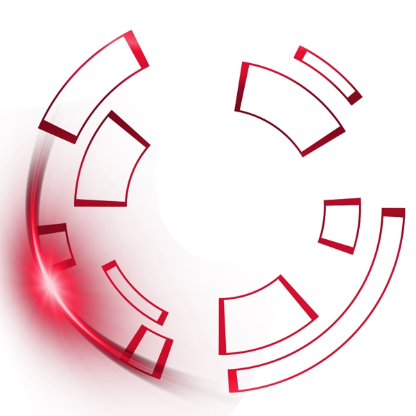 科技光线圆形红色科技边框