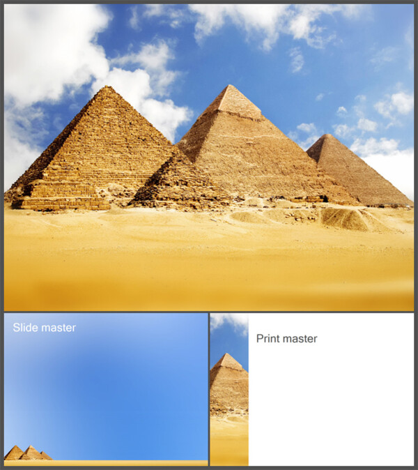 沙漠金字塔风景PPT模板