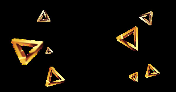金色几何三角元素
