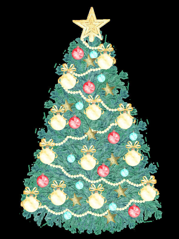 彩色圣诞树免抠图素材