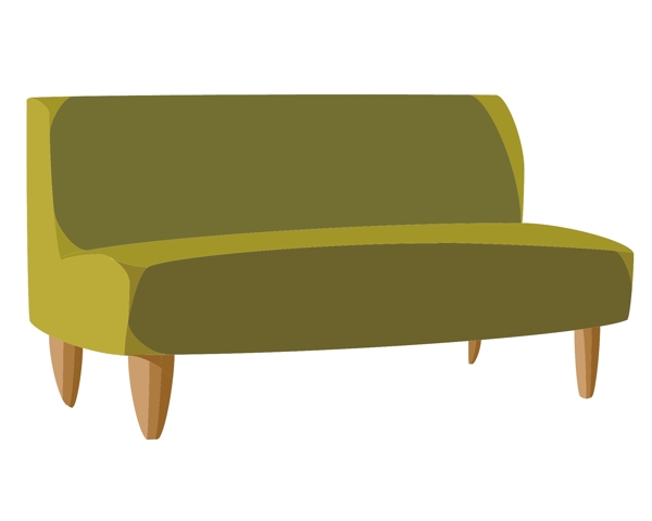绿色的家具沙发插画